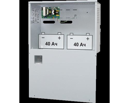 СКАТ-1200У исп. 5000 (СКАТ ИБП-12/6,5-2x40) источник питания 12В, 6А, корпус под АКБ 2х40 Ач СС ТР